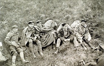 World War I. German soldiers and officers captured in the course of the battle around Montdidier (1918)