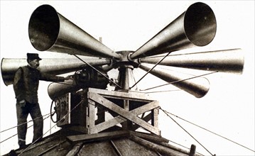 World War I. One of the 26 sirens that would be installed throughout Paris (to worn of any air or land attack)