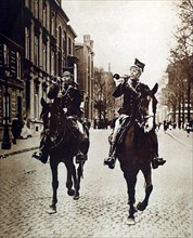 World War I. The call to arms in the streets of Liège (1914)