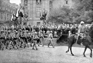 World War I. American Independence Day celebration in Paris (1918)