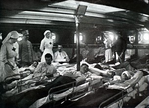 L'infirmerie du  service de chirurgie en Libye en 1912 durant la Guerre italo-turque en Tripolitaine