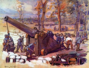 Henry Cheffer, canon de 240 sur affût en bois à échantignolles