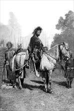 Emperor Menelik in battle dress (1896)