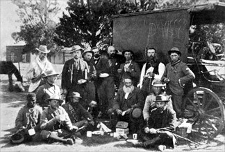 War of the Transvaal. The lunch of General Joubert at the Boer camp outside Ladysmith (1900)