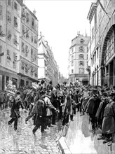 Paris. Arrival of Henri Rochefort at the Sainte-Pélagie  prison (1898)