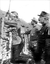 World War I, General Franchet d'Esperey visiting the trenches
