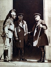 World War I. Marshal French visiting General Joffre