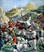 Révolte aux Indes. Les Anglais assiégés à Mala-Khan du 15-8-1897