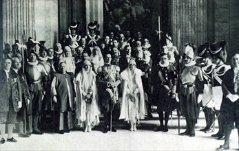 Première visite du prince héritier d'Italie, le prince de Piémont, et de ses soeurs au Vatican (1929)