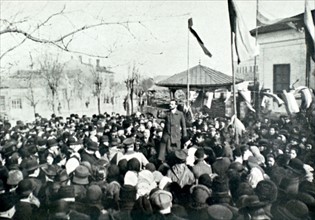 Bulgarie. Guerre des Balkans. Manifestation à Silistrie (1913)