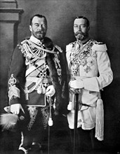 Portraits de Nicolas II, empereur de Russie, et de George V, roi de Grande-Bretagne et d'Irlande