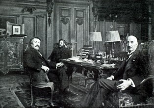World War I. Leonidas Bissolati, ministre d'état italien, reçu par le président du conseil, M. Briand (1917)
