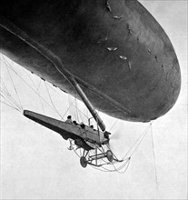 World War I. Naval dirigible on a reconnaissance mission (1917)