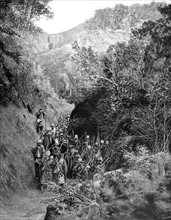 Madagascar Expedition. Malgasy troops on reconnaissance (1895)