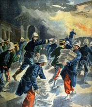Révolte des Boxers. Incendie du palais de l'impératrice du 5-5-1901