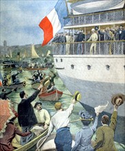 Colonel Marchand  leaving  Marseilles (1900)