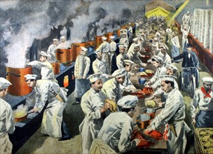 Au banquet des maires, un aspect des cuisines du 30-9-1900