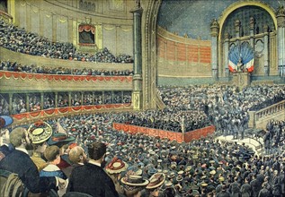 A Paris, au Trocadéro, la fête des écoles organisée par le gouvernement du 3-7-1904