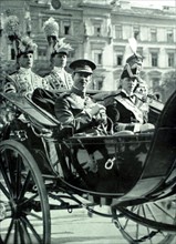 Charles II of Romania on his way to the Chamber of Deputies to take the oath (1930)