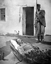 Au Maroc, le commandant Bernier, tué près d'Ifrane en chargeant à la tête de son bataillon (1913)