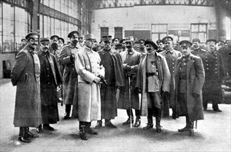 Première Guerre Mondiale. Arrivée à Pétrograd d'une mission militaire française ayant à se tête le général d'Amade (1915)