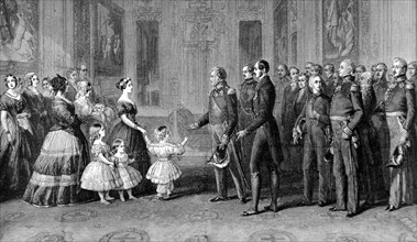 Au palais de Windsor, réception du roi de France, Louis-Philippe 1er par la reine Victoria (8 octobre 1844)