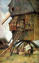 François Flameng, dans les Flandres, observatoire anglais dans un moulin
