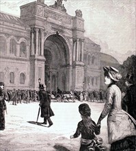 Paris, Salon de 1882. Entrée du public au Palais de l'Industrie