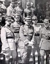 Russo-Polish War. General Haller surrounded by staff officers of the volunteer army (1920)