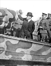 World War I. Newton D. Baker, American secretary of war, visiting France (1918)