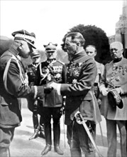in Warsaw, French General Gouraud being saluted by Polish generals (1925)