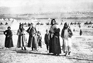 World War I. Serb refugees at the Franco-English camp of Zeinitlik (1915)