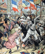In China, bloody fight between French and Japanese soldiers, in "Le Petit journal" from July 31, 1904