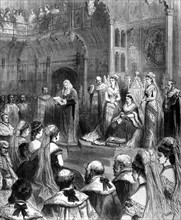 In London, opening of the Parliament by Queen  Victoria, in "Le Monde illustré" from February 19,  1876