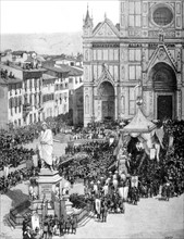 Florence, le transfert des cendres de Rossini dans l'église Santa Croce, in "Le Monde illustré" du 28 mai 1887