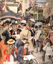 Annonce à Londres de la maladie du roi Edouard VII, du 6 juillet 1902