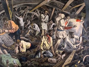 Survivors spent 20 days at the bottom of the  Courrière mine, wandering in the collapsed galleries (1906)