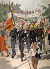 Défilé des pompiers de Paris le 14 juillet 1902