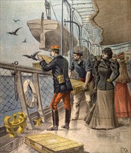 Essai de pigeons voyageurs sur un transatlantique, du 10 avril 1898