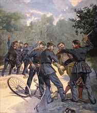 Fight between Bavarian soldiers and officers in Germany (1898)