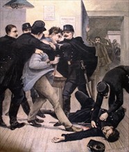 Assassination of a policeman by an anarchist, in Paris (1895)