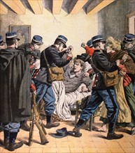 Arrest of rioters in the mining villages of Northern France and Pas-de-Calais (1906)
