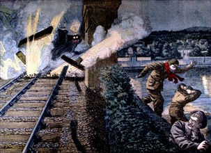 Explosion d'une bombe au pont d'Argenteuil, de 1906