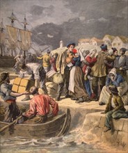 In Brittany, fishermen leaving for Iceland.
in "Le Petit journal", 3-19-1894