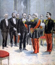 Remise des insignes de la Légion d'Honneur à M. Loubet, président de la République, du 5 mars 1899