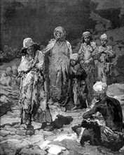 Group of starving people from Van, in Armenia, in "Le Monde illustré", 5-22-1880