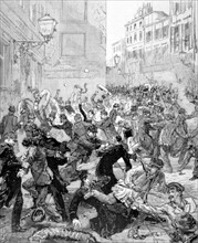 Echauffourée devant le commissariat de la rue de la Roquette, in "Le Monde illustré" du 21 janvier 1882