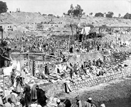 Construction du barrage du delta du Caire (28 mai 1910)