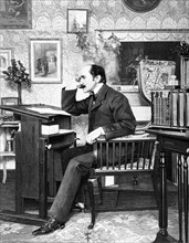 Edmond Rostand in his study in Cambo (1903)