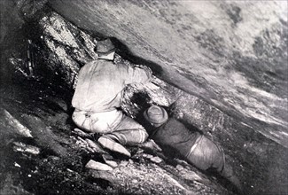 A la mine de Denain, un chantier d'abattage (1902)